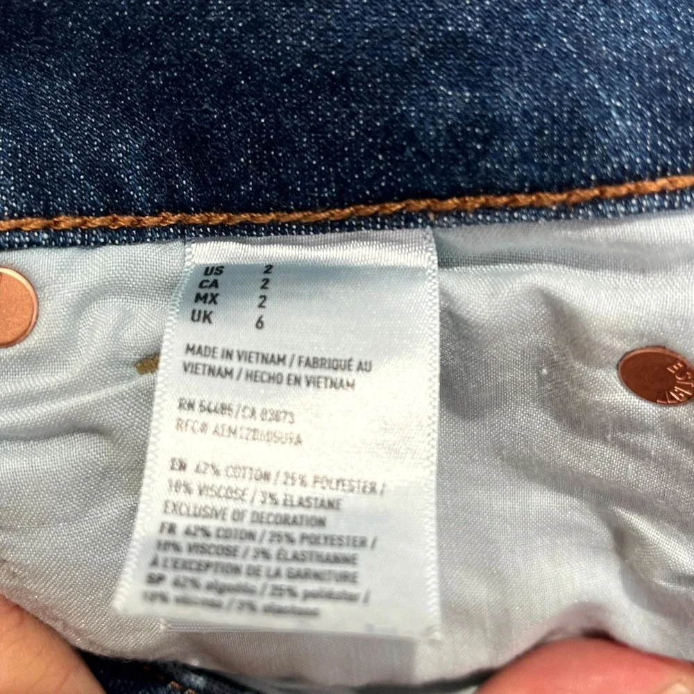 American Eagle Outfitters Mini Skirt‎ Womens 2 Blue Denim High Rise Side Zip